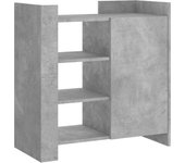 Aparador | aparador de comedor | armario de cocina de madera contrachapada gris hormigón 73,5x35x75 cm cfw75770