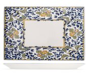 H&h plato rectangular de porcelana decorada florence 25x15 cm