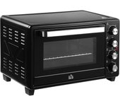 Horno eléctrico homcom metal, acero inoxidable y vidrio templado negro 52.2x38.1x33.5 cm 800-087bk