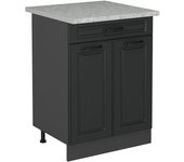 Vicco mueble bajo de cocina r-line, antracita casa de campo, 60 cm et mármol