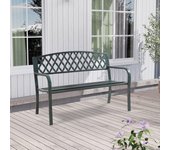 Banco de jardín exterior opsasar 3 plazas 127x54x88cm - gris oscuro [casa.pro]