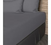 Bajera ajustable de algodón 57 hilos 160x200 cm uni gris