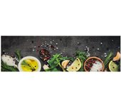 Alfombra de cocina | tapete para la cocina lavable terciopelo dibujo especias 45x150 cm cfw65199