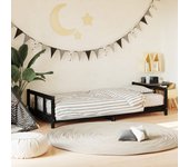 Estructura de cama para niños madera de pino negro 90x200 cm v4464 90 x 200 cm / negro