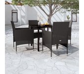 Juego de comedor de jardín 5 piezas，conjunto de comedor de exterior，conjunto de jardín con cojines negro cfw184682