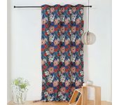 Cortina de tapicería estampada y floral