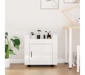 Maison exclusive - carrito de escritorio contrachapada blanco brillo 60x45x60 cm