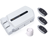Cerradura invisible con alarma de 120db 3 mandos blanca