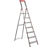 Escalera aluminio rolser brico 220 7 peldaños anchos. certificada según norma europea en-131 para uso doméstico y profesional.