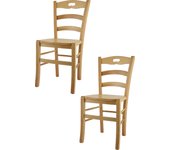 Tommychairs - set 2 sillas cocina savoie en madera de haya color natural y asiento en madera