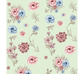 Papel pintado floral verde acuarela