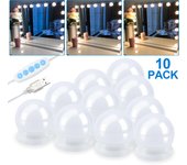 Led 10 lámpara de maquillaje de espejo led con lámpara de intensidad variable diy