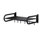 Estante mural de acero inoxidable para horno microondas negro, artículos prácticos de cocina (56x36,5 cm)