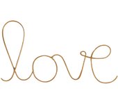 Palabra en hilo de latón dorado love