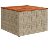 Mesa de jardín，mesa para exteriores，mesa de patio ratán sintético madera acacia beige 55x55x37 cm cfw86584
