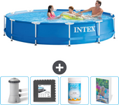 Paquete de piscina - intex - alrededor - 366x366x76 cm + accesorios cb109