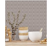 Papel pintado vinílico lavable ligeramente metalizado con textura en relieve - claxton tiles 680969 de gaulan - rollo de 10 m x 1,06 m