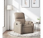Sillón reclinable de tela de microfibra color topo