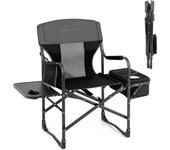 Costway silla plegable camping, silla de director camping, bolsa nevera, bolsa de almacenamiento y correa portátil, capacidad de 180 kg, camping, send