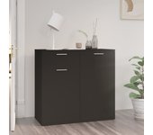 Aparador | aparador de comedor | armario de cocina de madera contrachapada negro 80x36x75 cm cfw40322