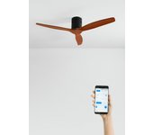 Wind calm natural wood - ventilador de techo 40w ø132 cm silencioso 100% madera con wifi y mando a distancia