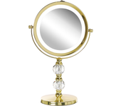 Beliani espejo de maquillaje led claira dorado
