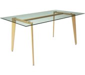 Mf - mesa de comedor modelo pompeya - estructura en metal, tapa de cristal templado 160 x 90 cms -