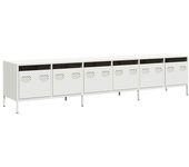 Mueble para tv | mueble de salón | mesa de tv acero laminado en frío blanco 202x39x43,5 cm cfw59780