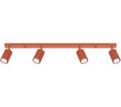 Lámpara de techo karbon 4l rojo ocre, minimalista - 81x6.5x16.5cm sollux
