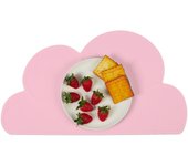 Relaxdays mantel individual para niños con diseño de nube, antideslizante, lavable, 47 x 26,5 cm, rosa
