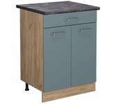 Vicco mueble bajo de cocina r-line, gris azulado, 60 cm con cajón, et antracita