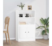 Aparador alto | aparador de comedor | armario de cocina de madera contrachapada blanco 60x35,5x103,5 cm cfw88592