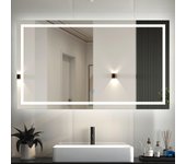120 x 80 cm espejo de baño led con iluminación, botón táctil,antivaho