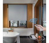 Easydeco - estor enrollable blackout con motor a batería - opaco (gris, 135_x_190_cm) | tamaño tela 131,5 x 190 cm