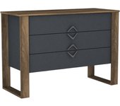 Cómoda jova, cómoda multiusos, cómoda de dormitorio, armario con cajones, 110x45 h76 cm, nogal y antracita