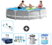 Paquete de piscina - intex - alrededor - 305x305x76 cm + accesorios a1838