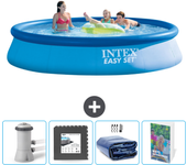 Paquete de piscina - intex - alrededor - 396x396x84 cm + accesorios cb121