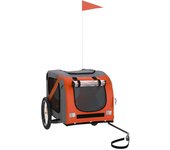 Remolque de bicicleta mascotas hierro tela oxford naranja negro cfw99480