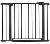 Barrera de seguridad para niños, puerta metálica automática de 75 -103 cm, puerta de barrera para escaleras para perros y gatos, negra