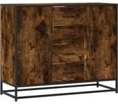 Aparador | aparador de comedor | armario de cocina madera de ingeniería roble ahumado 92x35x76 cm cfw167978