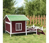 Caseta para perros madera maciza pino color moca 159x120x88,5cm
