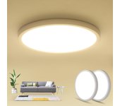 2 lámparas modernas de 24w 4000k lámparas de techo del baño， 23cm iluminación moderna de lámparas de techo led redondas