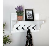 Perchero con balda versa metal madera mdf (35 x 20 x 60 cm)