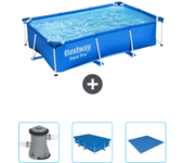 Paquete de piscina - bestway - rectángulo - 259x170x61 cm + accesorios cb40