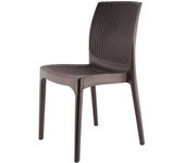 4x silla de poliratán sin reposabrazos, marrón, marca h&h