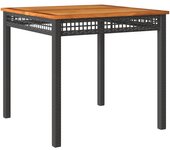 Mesa de jardín，mesa para exteriores，mesa de patio ratán sintético madera acacia negro 80x80x75 cm cfw86669