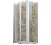 Mampara de ducha 70x90 ap. 90 cm h 190 de acrílico color blanco mod. delta duo