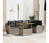Conjunto de sofá de jardín vidaxl set de 6 gris