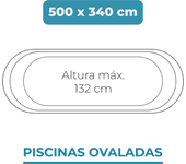 Liner para piscina 500x340x132 azul 75/100 piscina ovalada