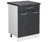 Vicco mueble bajo de cocina r-line, hormigón negro, 60 cm et antracita
